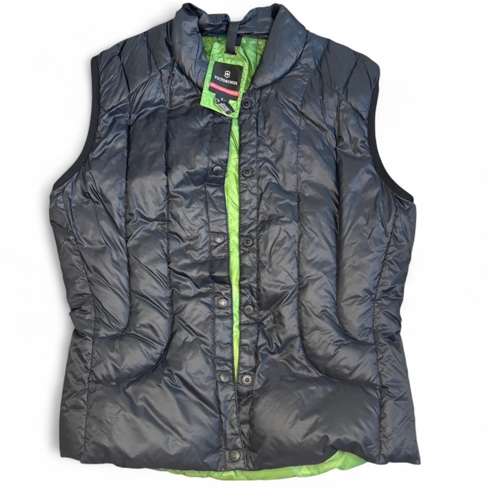Victorinox Swiss Army Pertex Quantum Down Vest Reversible Black Green 90/10 Down